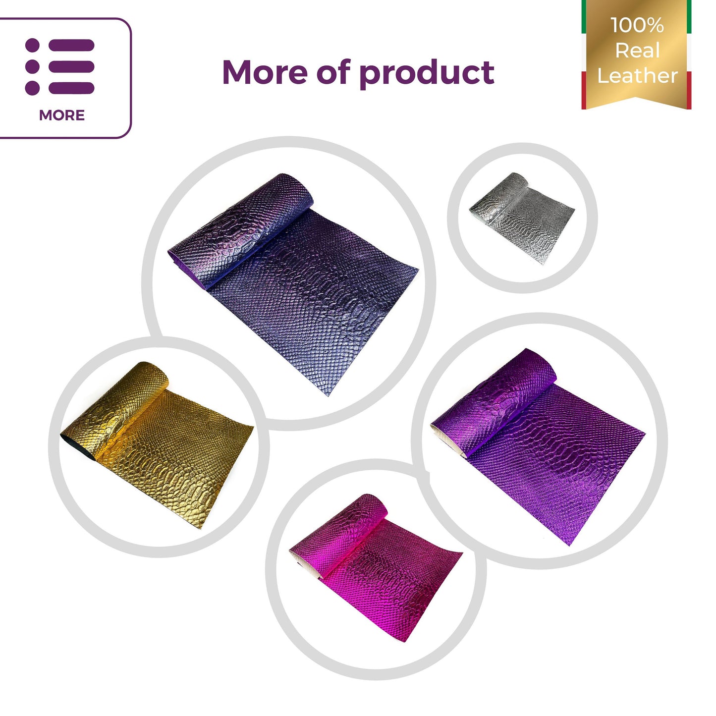 Royal Viola Mix Lambskin 8x10in Sheets with Snake Print 2oz/0.8mm