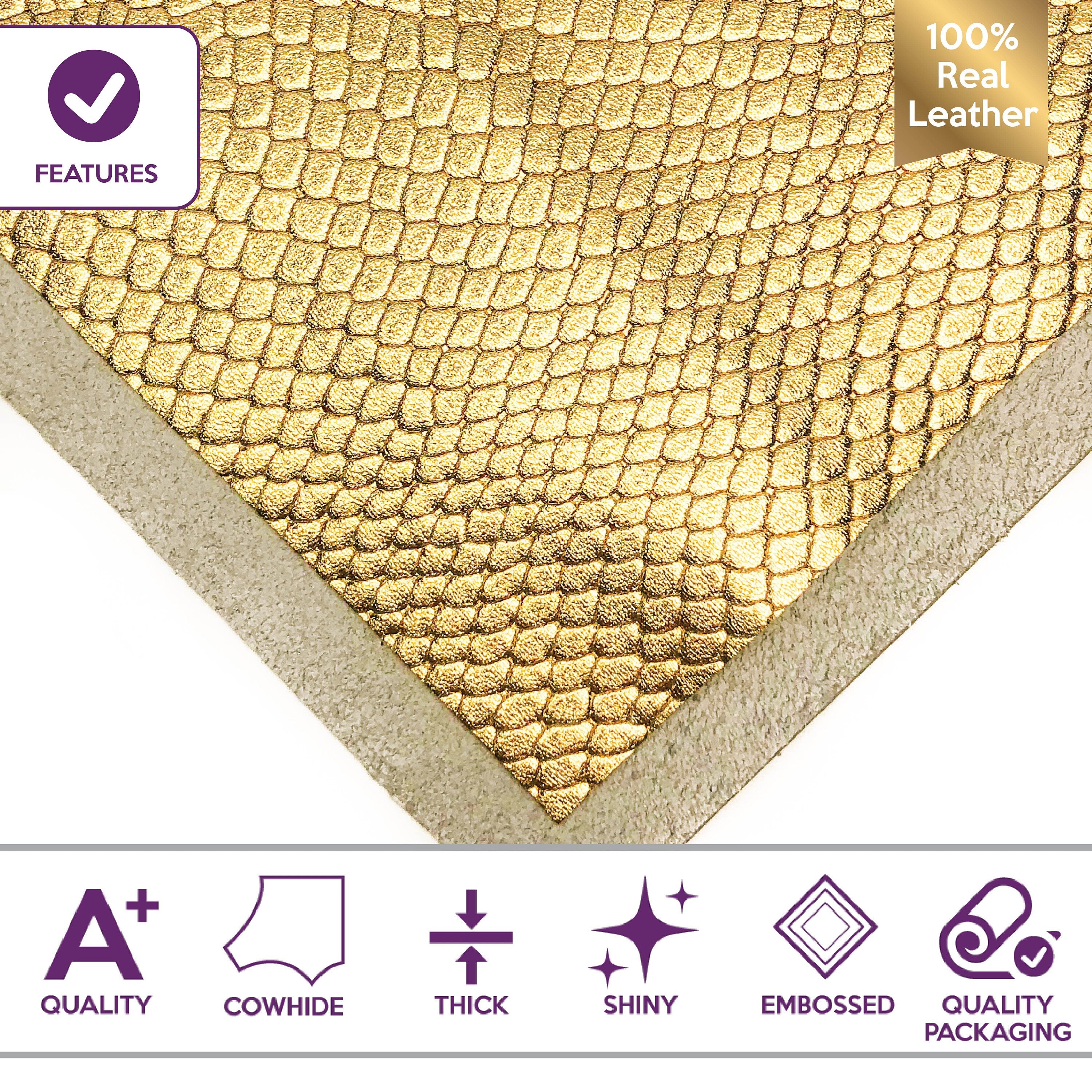 Gold Rhombus Print Lambskin Sheets  0.8mm/2oz / GOLDEN RHOMBUS 1028