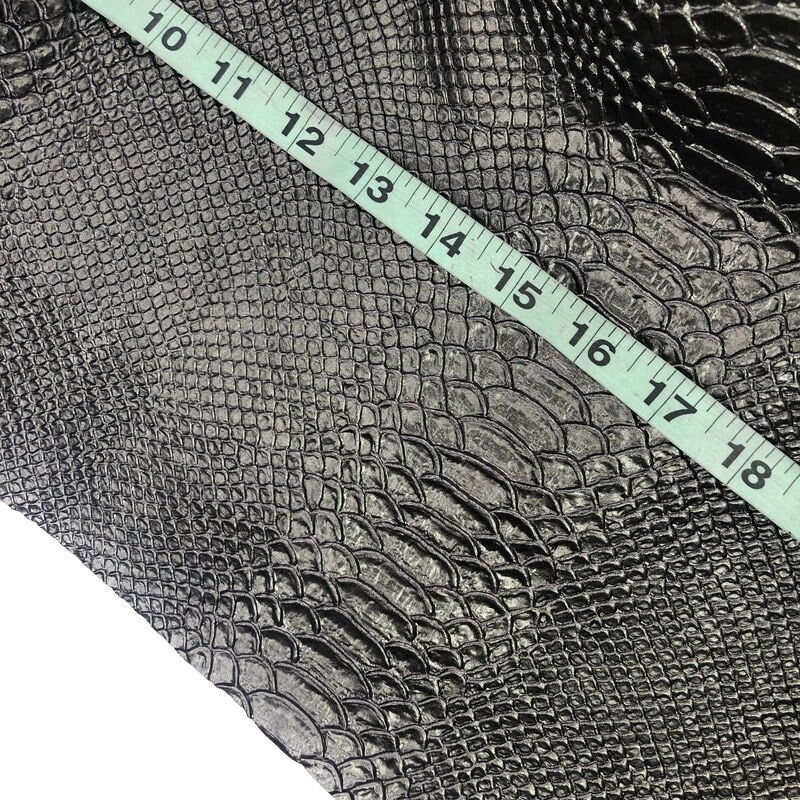 Dark Silver Snake Print Lambskin Leather 0.8mm/2oz / DARK SILVER SNAKE 893