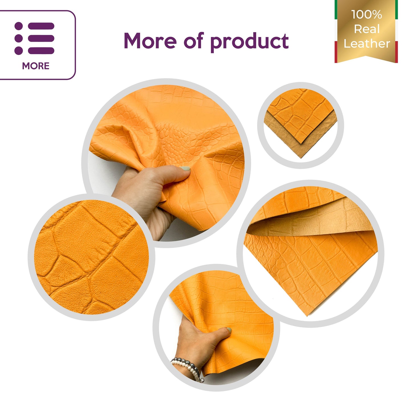 Yellow Lambskin Sheets With Print 1.5oz/.6mm / YELLOW SNAKE 845