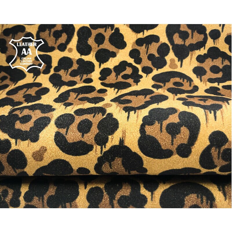 Yellow Leopard Print Lambskin 0.9mm / 2.25oz / YELLOW LEOPARD 987