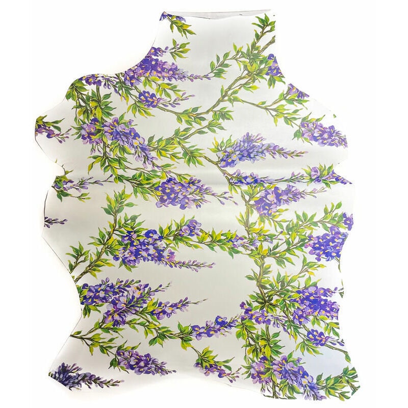 Purple Flower Lambskin With Print 1.1mm/2.75oz / VERY PERI FLOWERS 1320