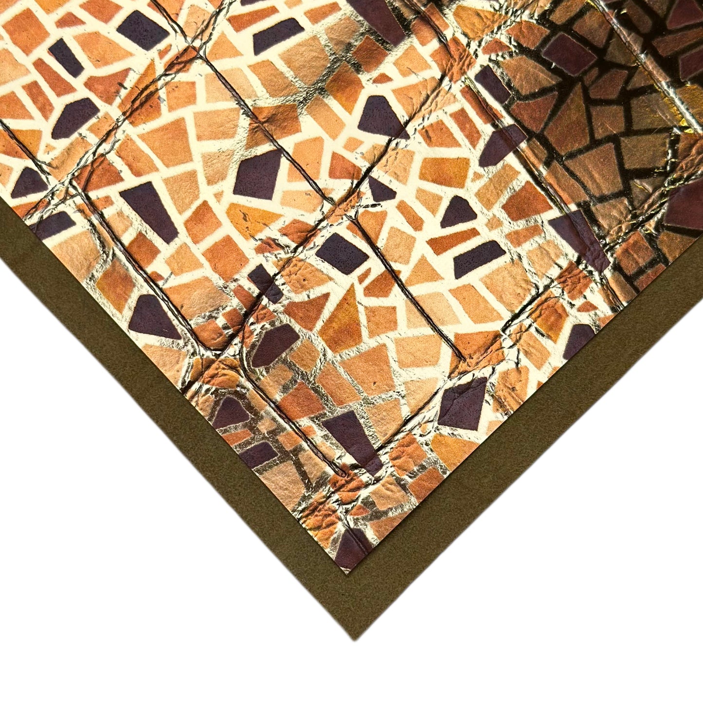 Gold Mosaic Print Lambskin With Print 0.8mm//2oz DIY Projects 1652