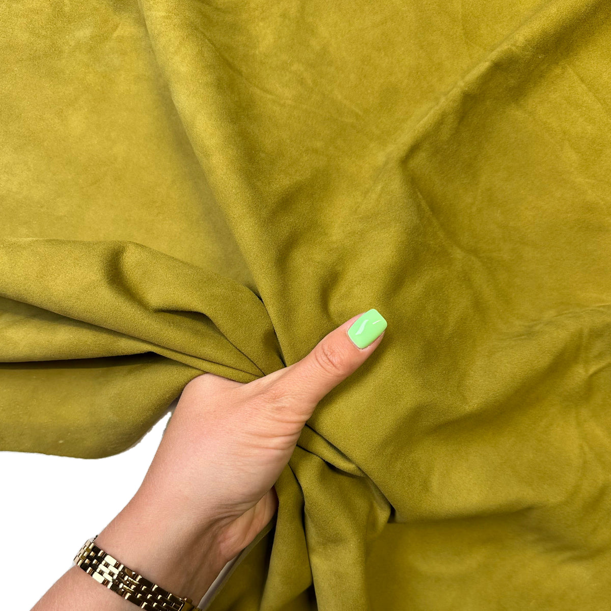 Olive Green Lambskin Suede Leather 0.4–0.5mm (1–1.25oz) Olive 1729