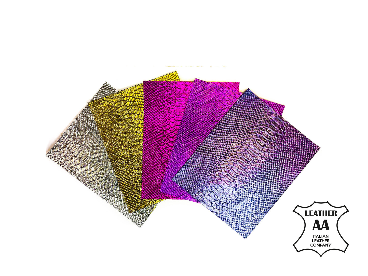 Royal Viola Mix Lambskin 8x10in Sheets with Snake Print 2oz/0.8mm