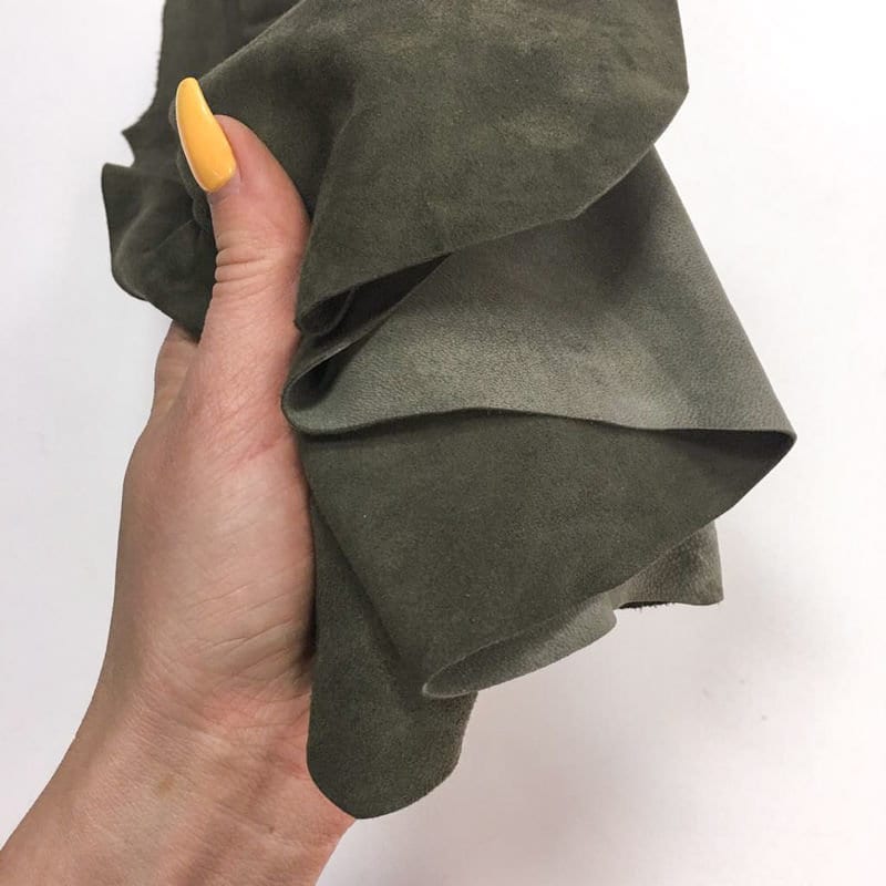 Dark Green Suede Lambskin Thin 0.4mm/1oz / OLIVE NIGHT 345