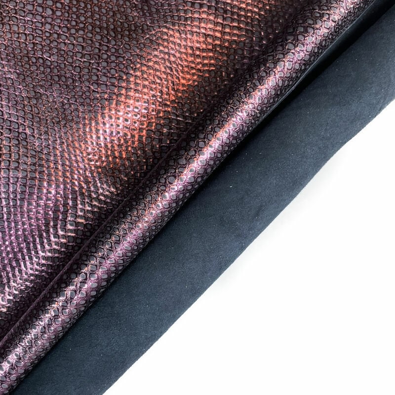 Metallic Purple Snakeskin Print Lambskin 0.8mm/2oz PURPLE SNAKE 1093