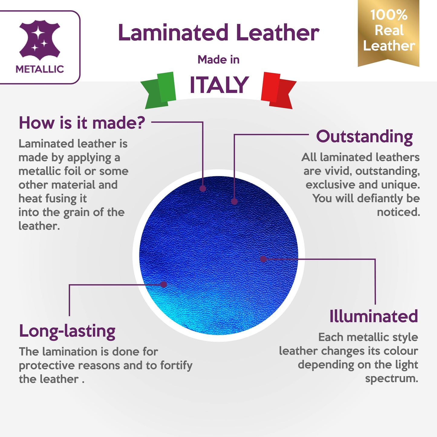 Royal Blue Metallic Lambskin Sheets 2oz/0.8mm / ROYAL BLUE 352