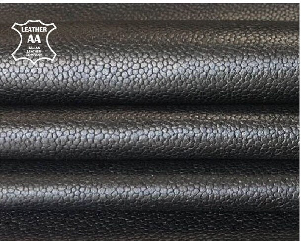 Textured Black Lambskin Leather 2oz/0.8mm / BUMPY BLACK 846