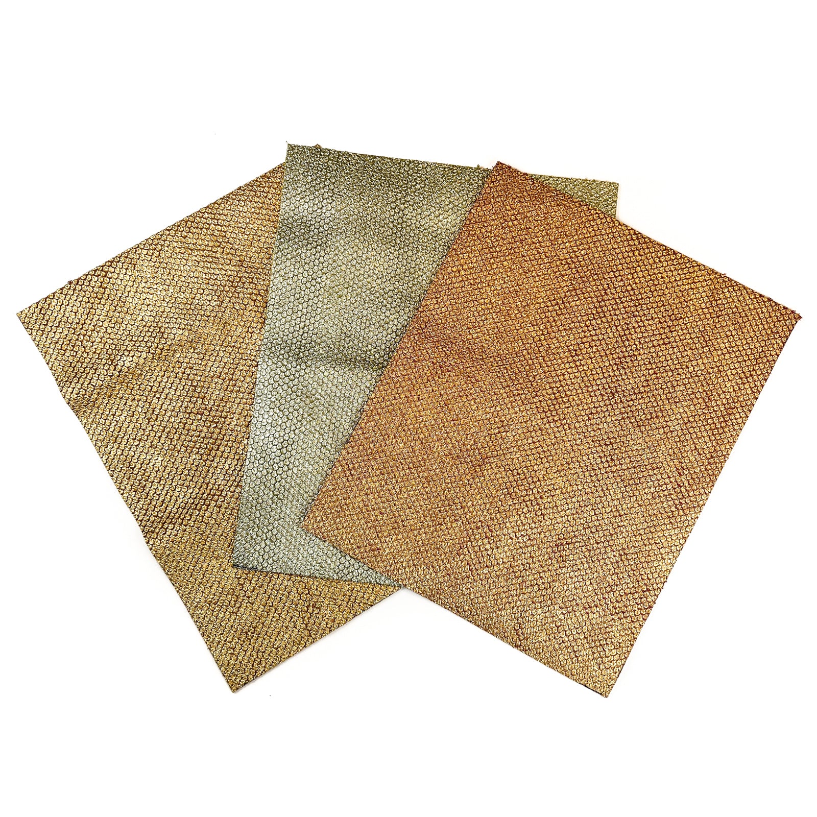 Golden Laser Cut Metallic Calfskin Sheets 1.6-1.7mm/4-4.25oz