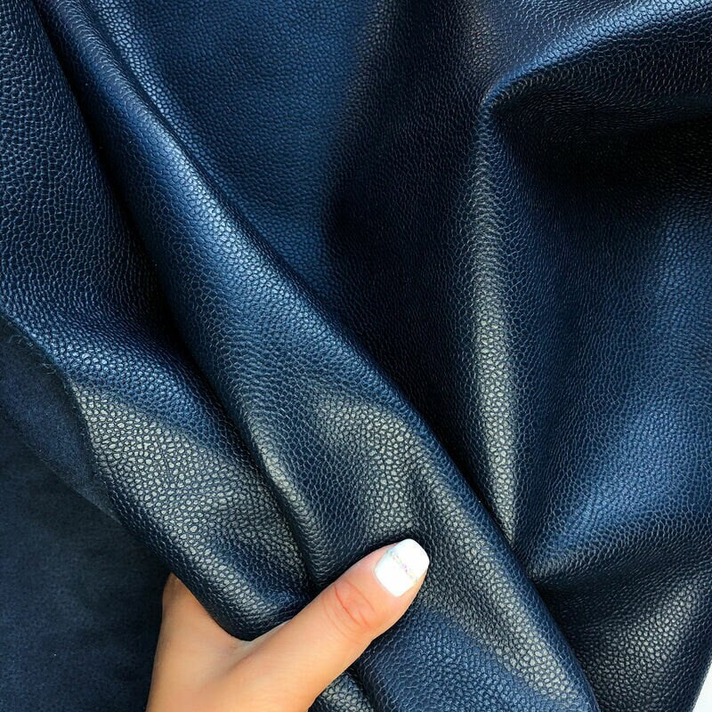 Dark Blue Pebbled Lambskin Leather 1.0mm/2.5oz / MOONLIT OCEAN 928