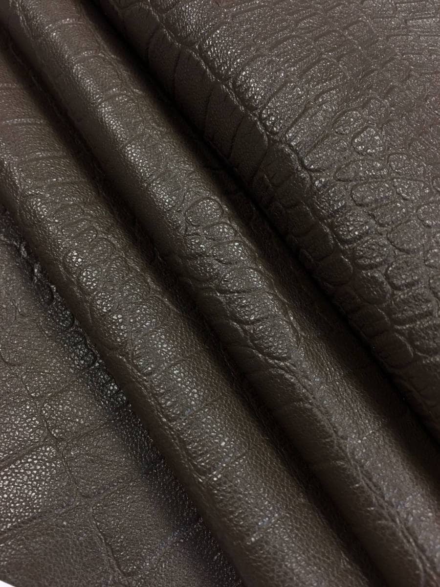 Brown Reptile Print Lambskin 0.8mm/2oz / WREN CROCODILE 512