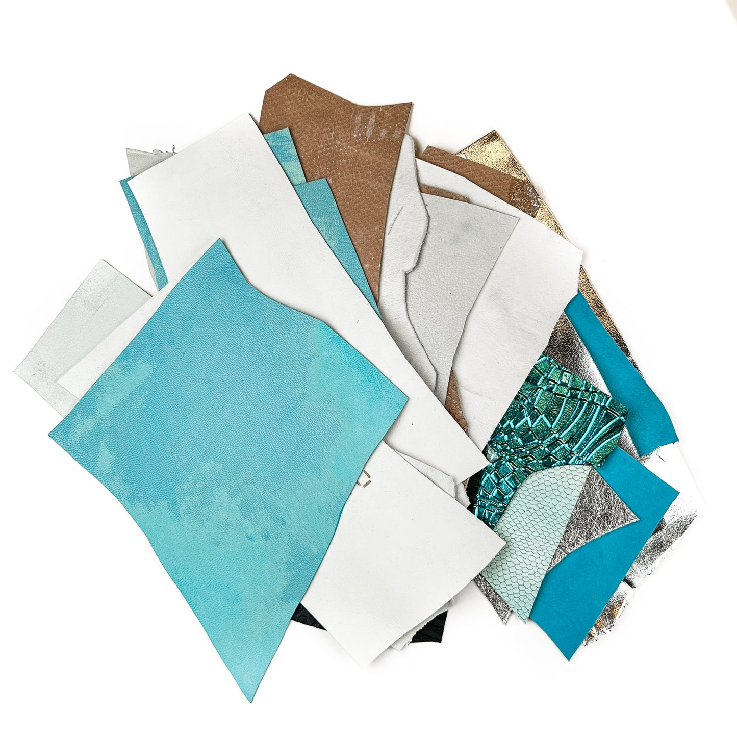 Metallic Scraps - Blue And Silver With Texture 0.7-1mm/1.75-2.5oz SILVER SEA