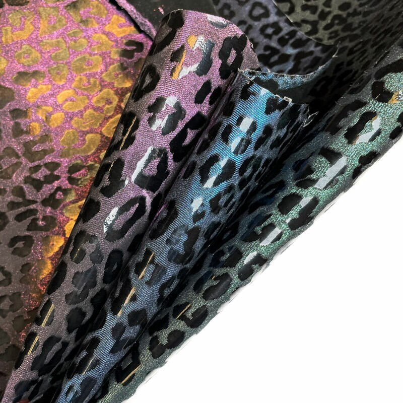 Glossy Lambskin With Leopard Print 0.9-1.0mm/2.25-2.5oz / NIGHTSKY LEO 1279