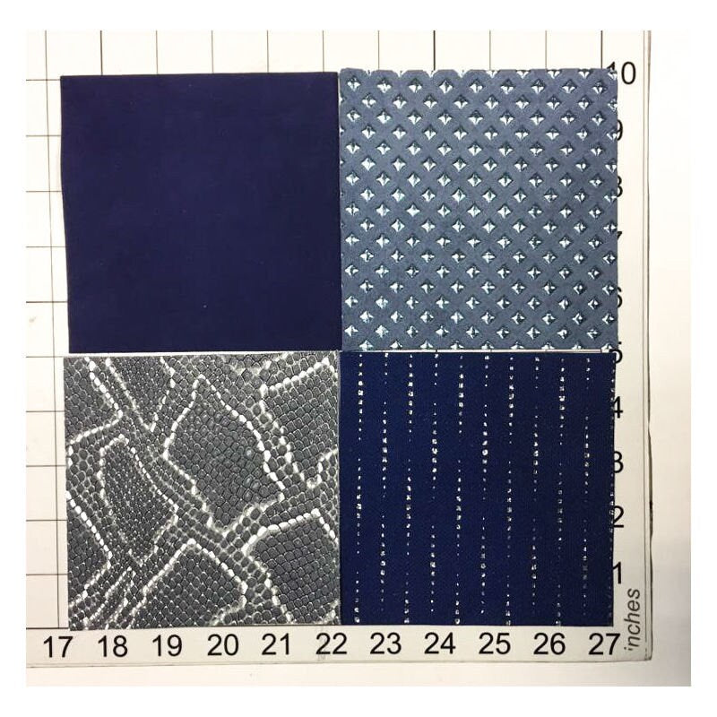 Blue Mix 4 or 8 pcs Leather Scraps 5x5in Metallic,Suede,Textured,Print