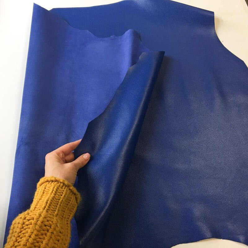 Dark Blue Pebbled Lambskin Leather 1.0mm/2.5oz/1.0mm / TEXTURED SODALITE 842
