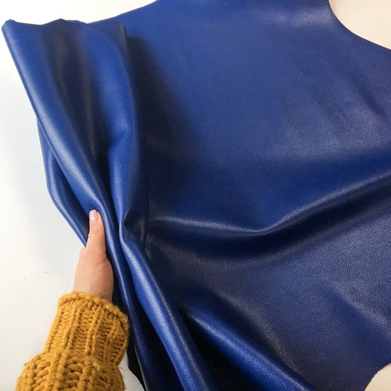 Dark Blue Pebbled Lambskin Leather 1.0mm/2.5oz/1.0mm / TEXTURED SODALITE 842