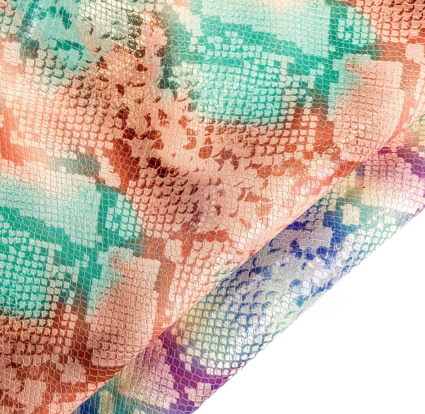 Bright Colors Snake Print Lambskin Leather 0.9mm/2.25oz / COCTAIL SNAKE MIX 1338