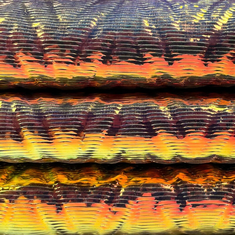 Holographic Lambskin Leather With Unique Zig-Zag Print 1.2mm/3oz / HOLO ZIG-ZAG 1145