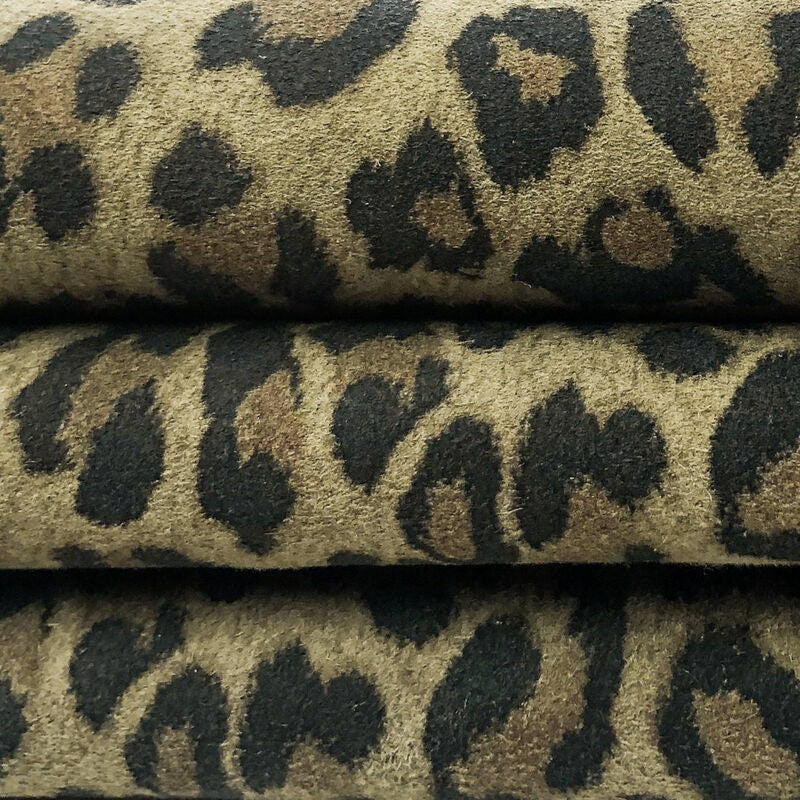 Khaki Leopard Print Lambskin 0.8mm/2oz / KHAKI LEOPARD 988