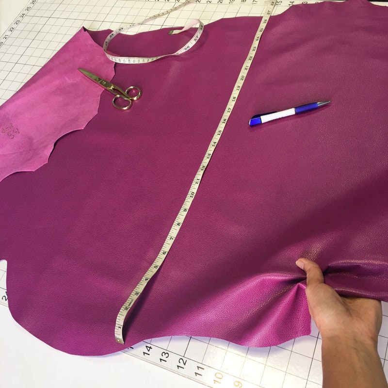 Purple Lambskin With Pebbled Print 0.8mm/2oz / PURPLE WINE 823
