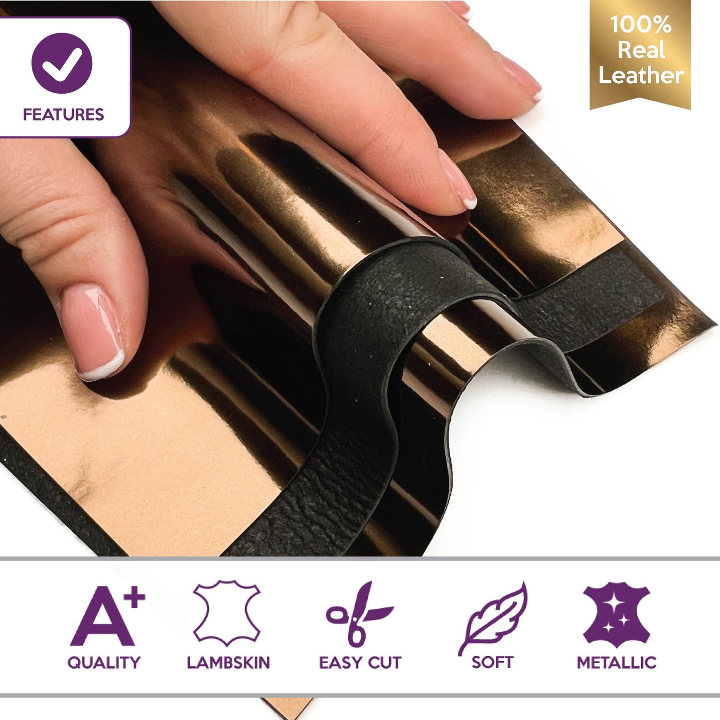 Bronze Leather Sheets 0.9mm/2.25oz / BRONZE MIRROR 976