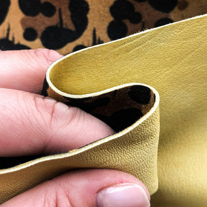 Yellow Leopard Print Lambskin 0.9mm / 2.25oz / YELLOW LEOPARD 987