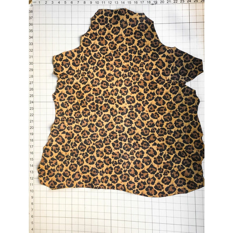 Yellow Leopard Print Lambskin 0.9mm / 2.25oz / YELLOW LEOPARD 987
