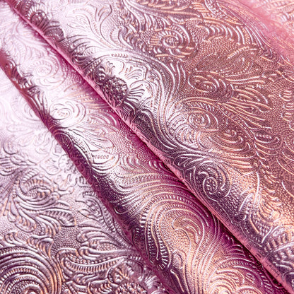 Metallic Light Pink Lambskin With Print 0.9mm/2.25oz QUARTZ FLOWERS 1519