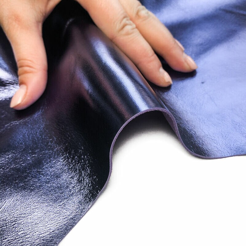 Reflective Purple Mirror Lambskin Hides 0.9mm/2.25oz / DEEP COBALT 971