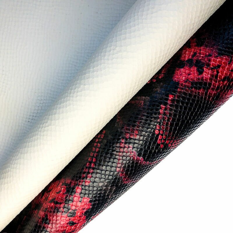 Classic Red Snakeskin Print Lambskin 1.0mm/2.5oz / AMERICAN SNAKE 979