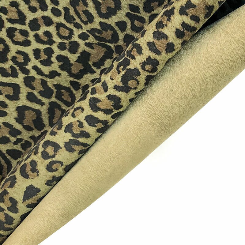 Khaki Leopard Print Lambskin 0.8mm/2oz / KHAKI LEOPARD 988