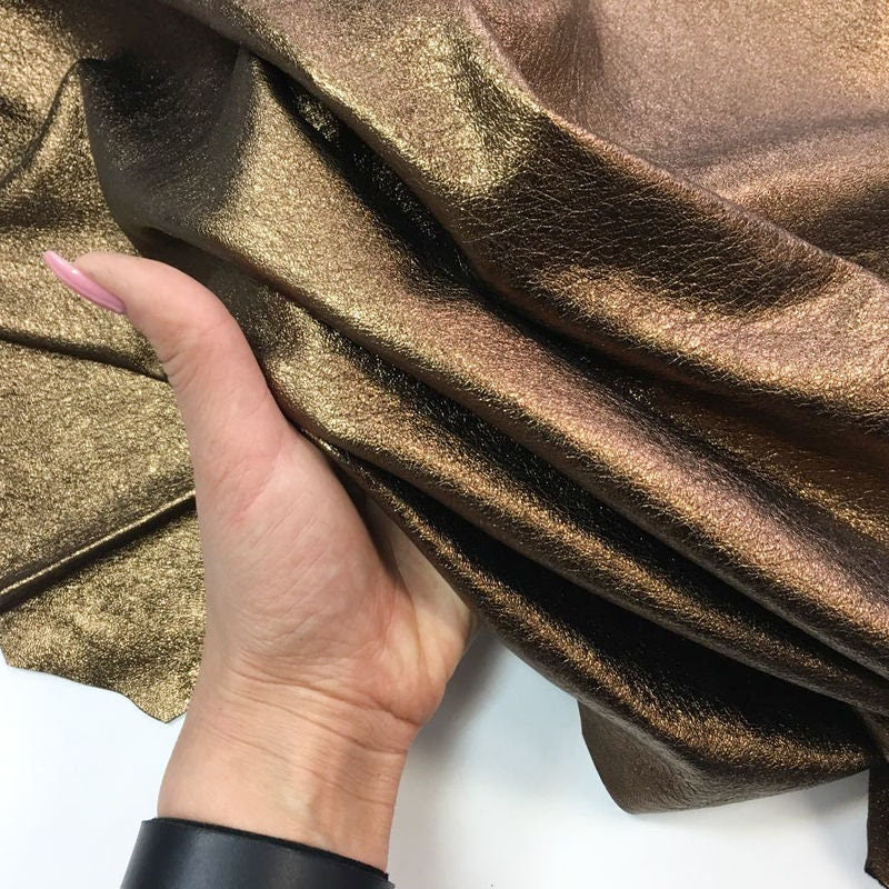 Bronze Metallic Lambskin Leather /0.7mm/1.75oz / CRUNCHY BRONZE 785