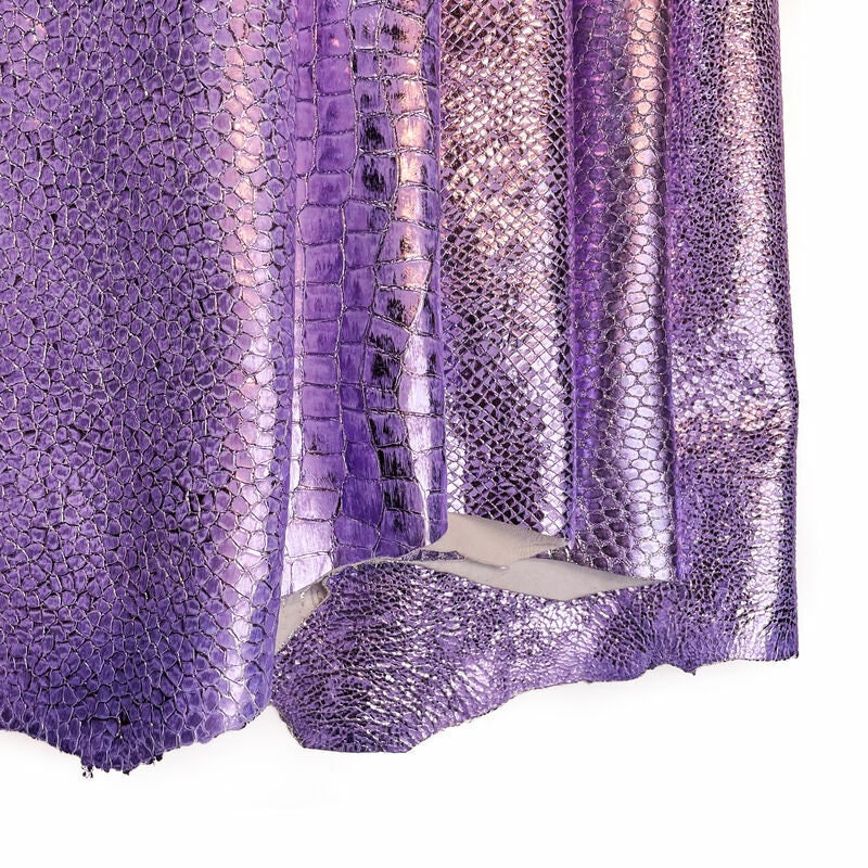 Purple Metallic Animal Print Lambskin 0.9-1.2mm/2.25-3oz / METALLIC LAVENDER MIX 1334