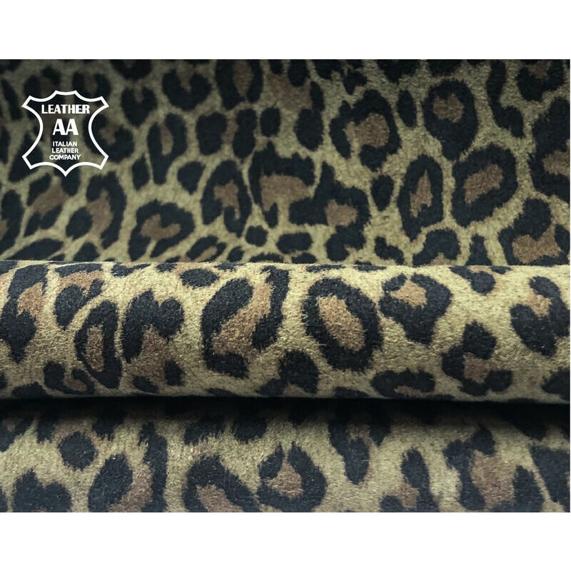 Khaki Leopard Print Lambskin 0.8mm/2oz / KHAKI LEOPARD 988