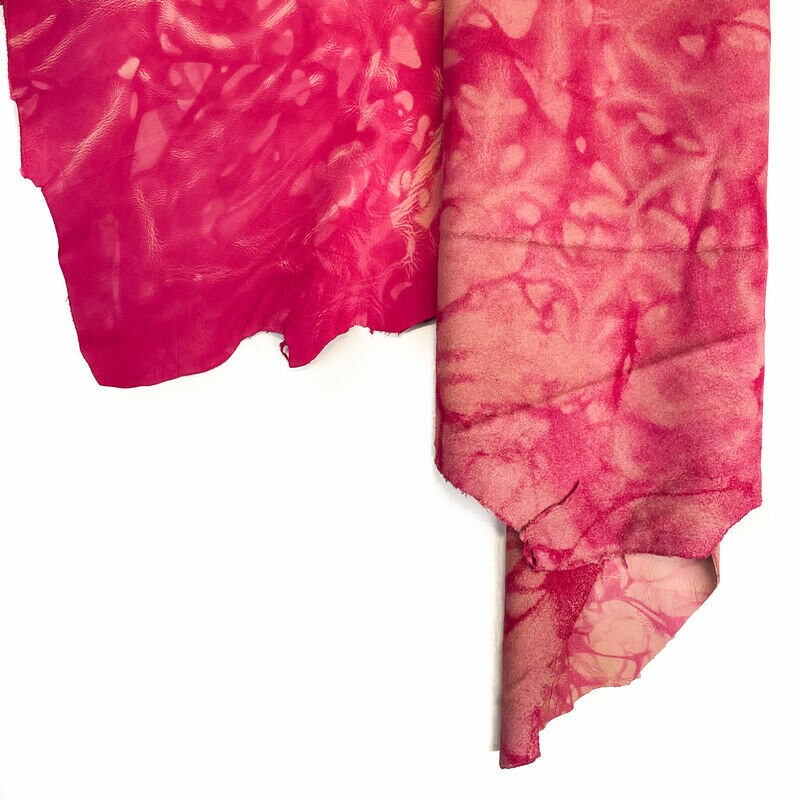 Pink Tie Dye Print Lambskin Leather 0.6mm/1.5oz / PINK TIE DYE 1388