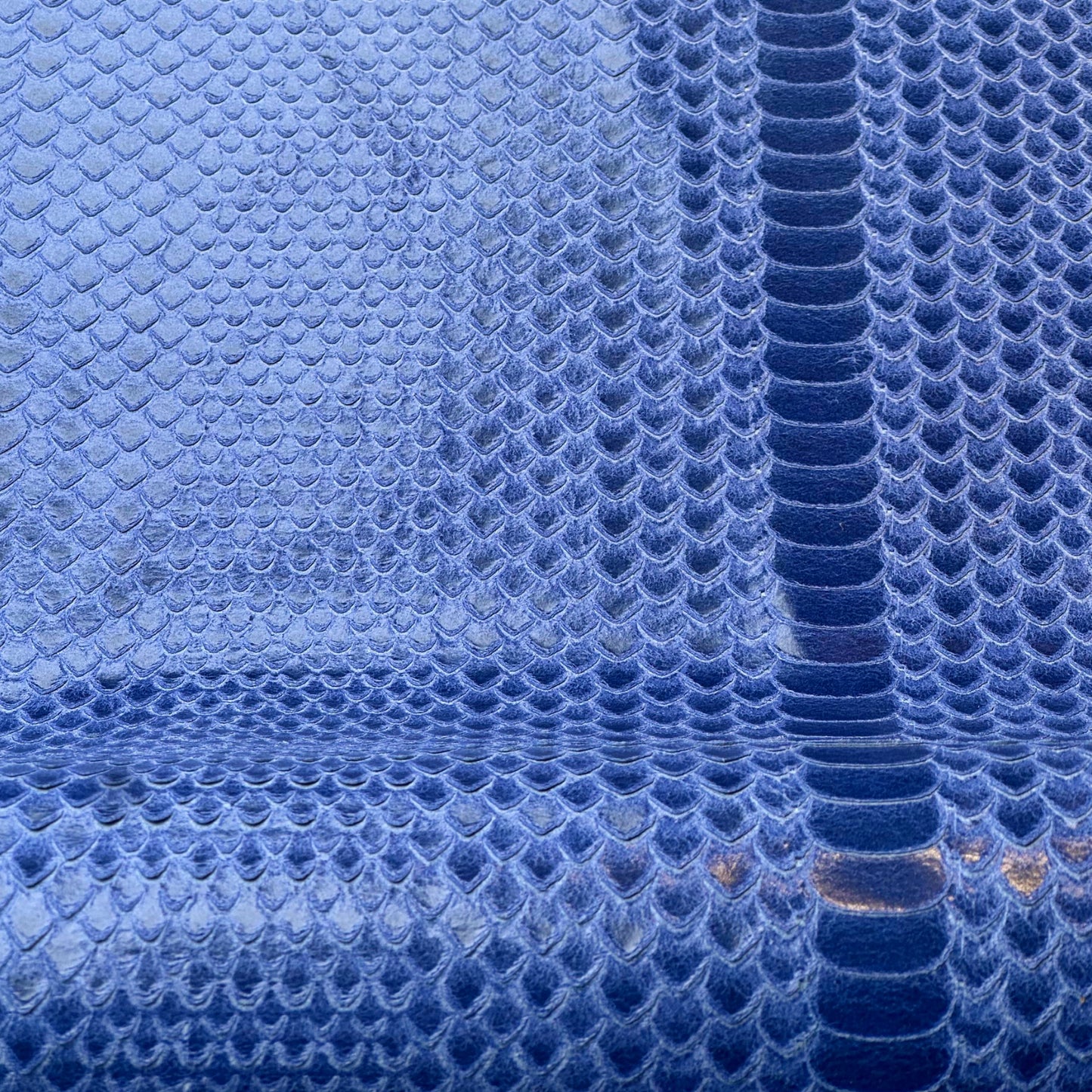 Blue Lambskin Leather With Laser Cut Snake Print 0.8mm/2oz Blue Snake 1618