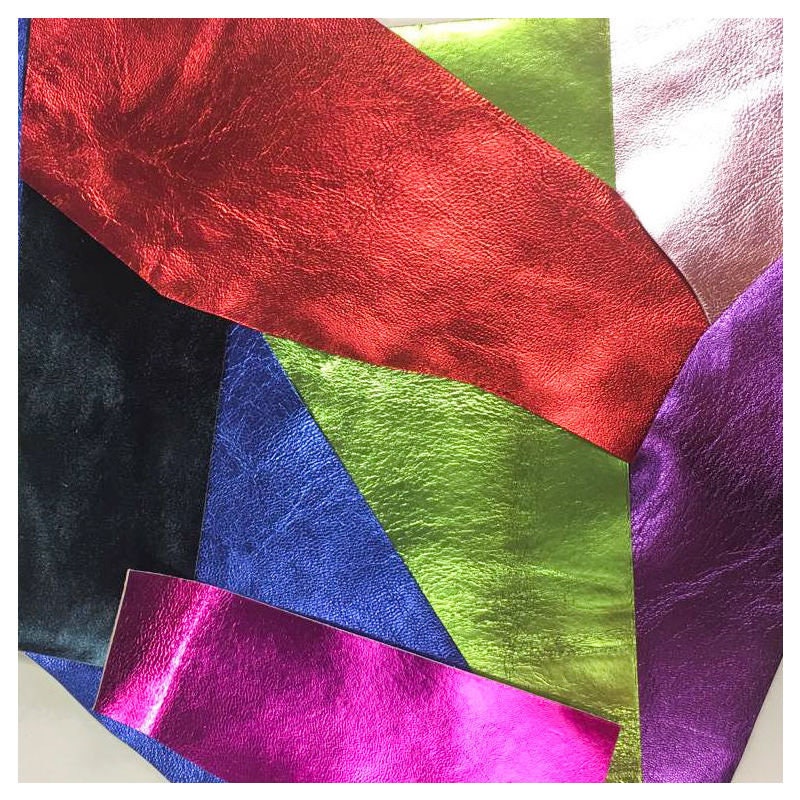 Bright Metallic Scrap Packs Mix Of Lambskin Renmats Shiny Colors