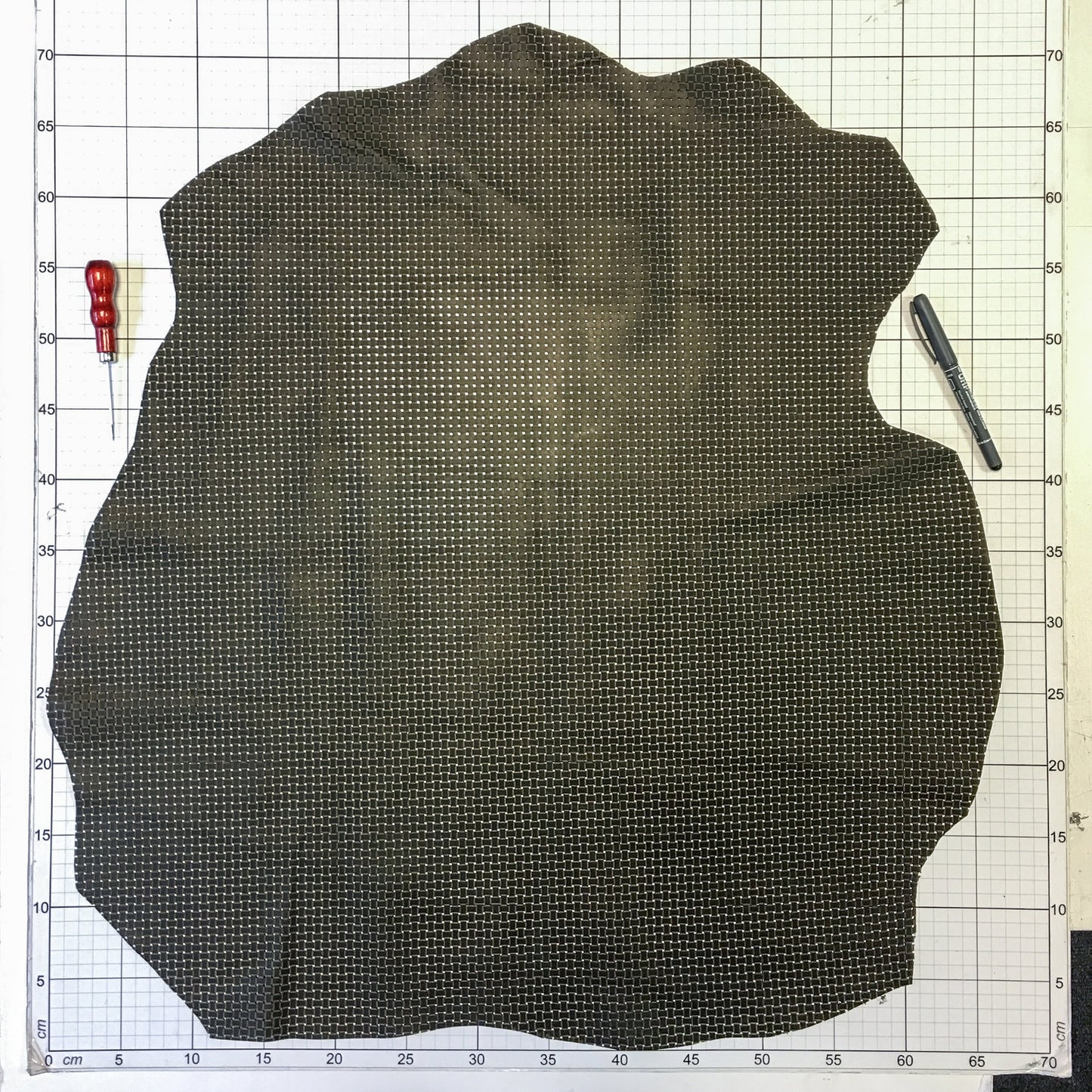 Brown Wickerwork Print Lambskin Sheets 0.8-1.0 mm / 2-2.5 oz.