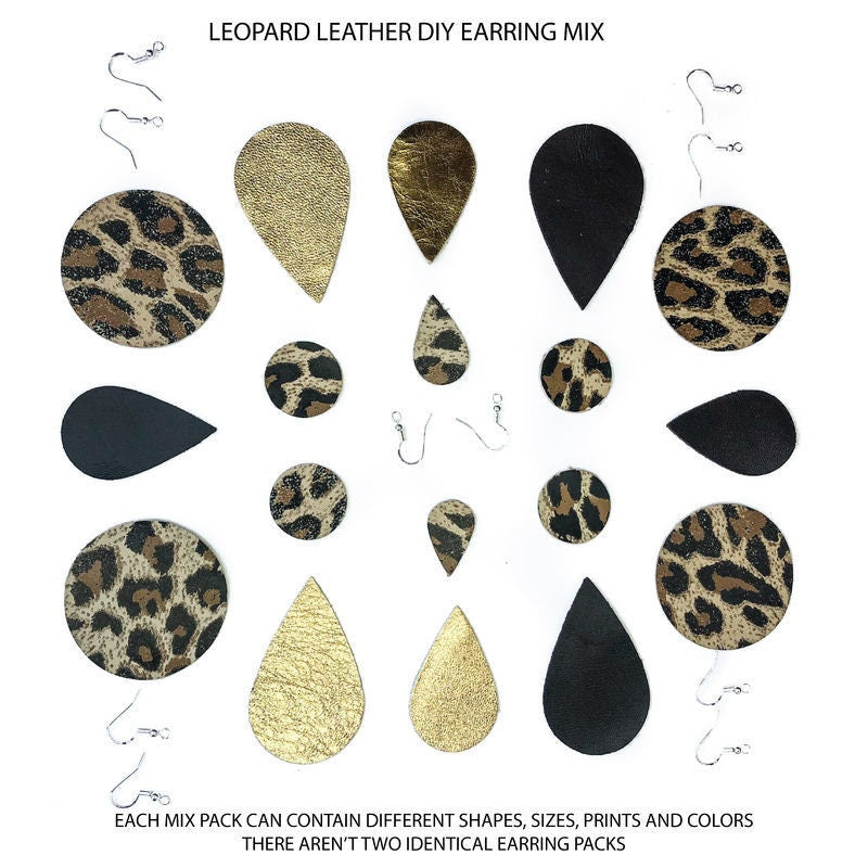 DIY Lambskin Leather Earring Kit / MIX Pack / 925 Silver Earring Hooks