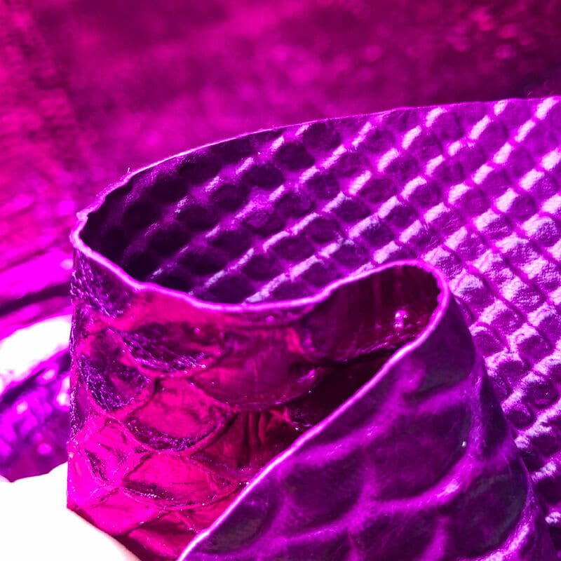 Fuchsia Metallic Lambskin Hides With Snake Prin FUCHSIA SNAKE 1034 0.7mm/1.75oz
