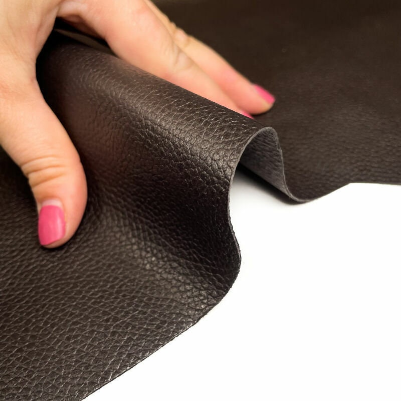 Dark Brown Lambskin Leather Pebbled Print 0.7mm/1.75oz COFFE BEAN 1160