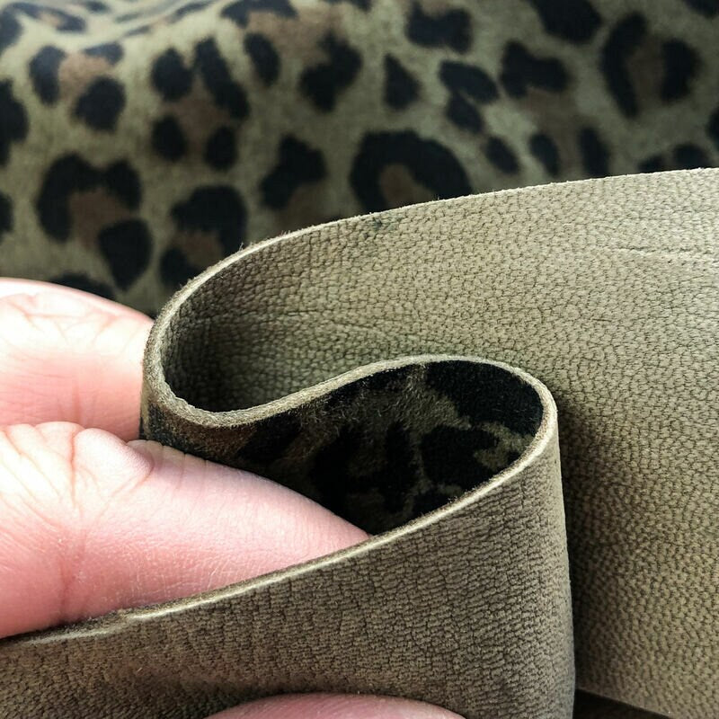 Khaki Leopard Print Lambskin 0.8mm/2oz / KHAKI LEOPARD 988