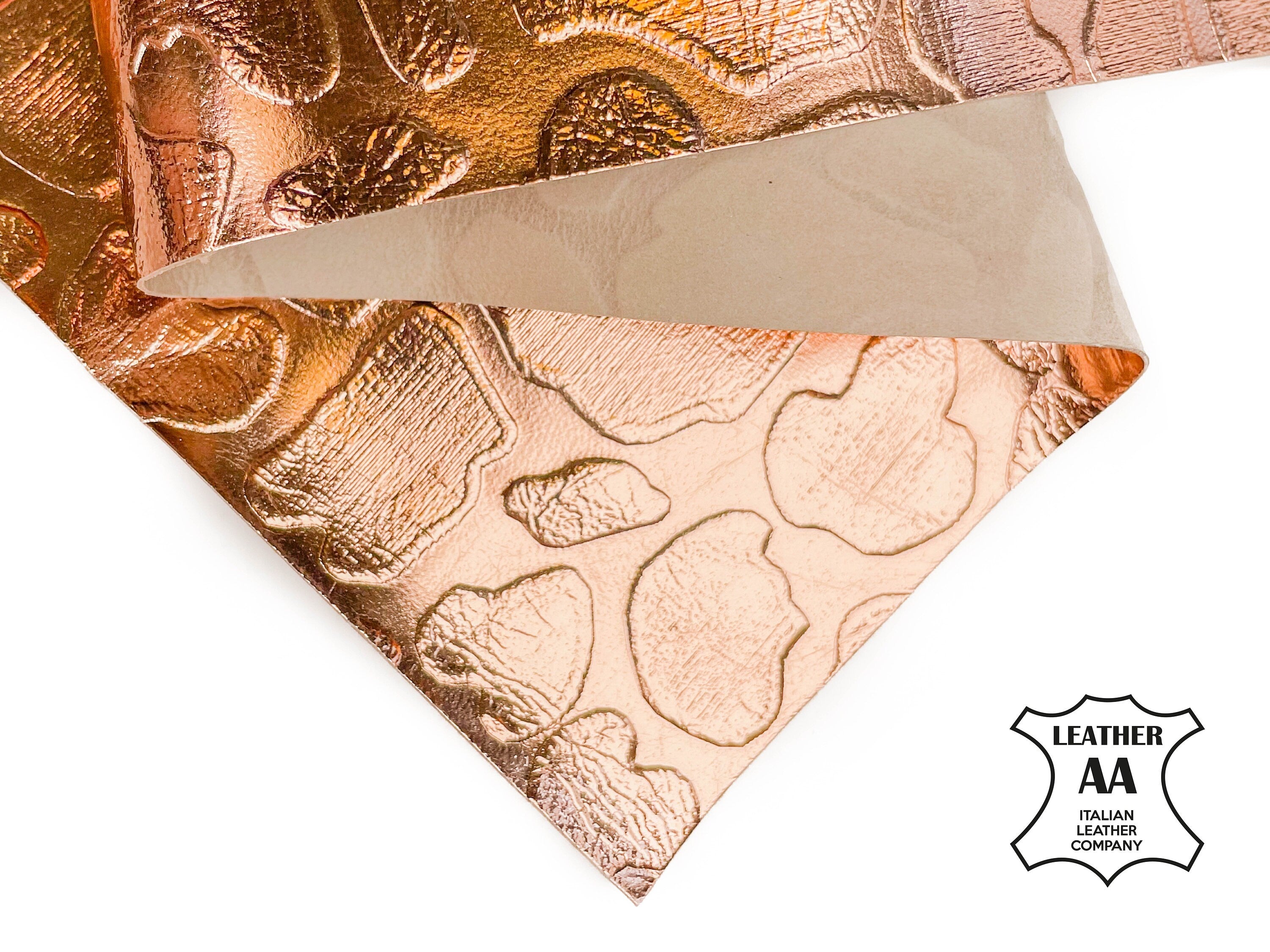 Textured Rose Gold Lambskin Sheets 0.7mm/1.75oz / ROSE GOLD FLINTSTONES1077