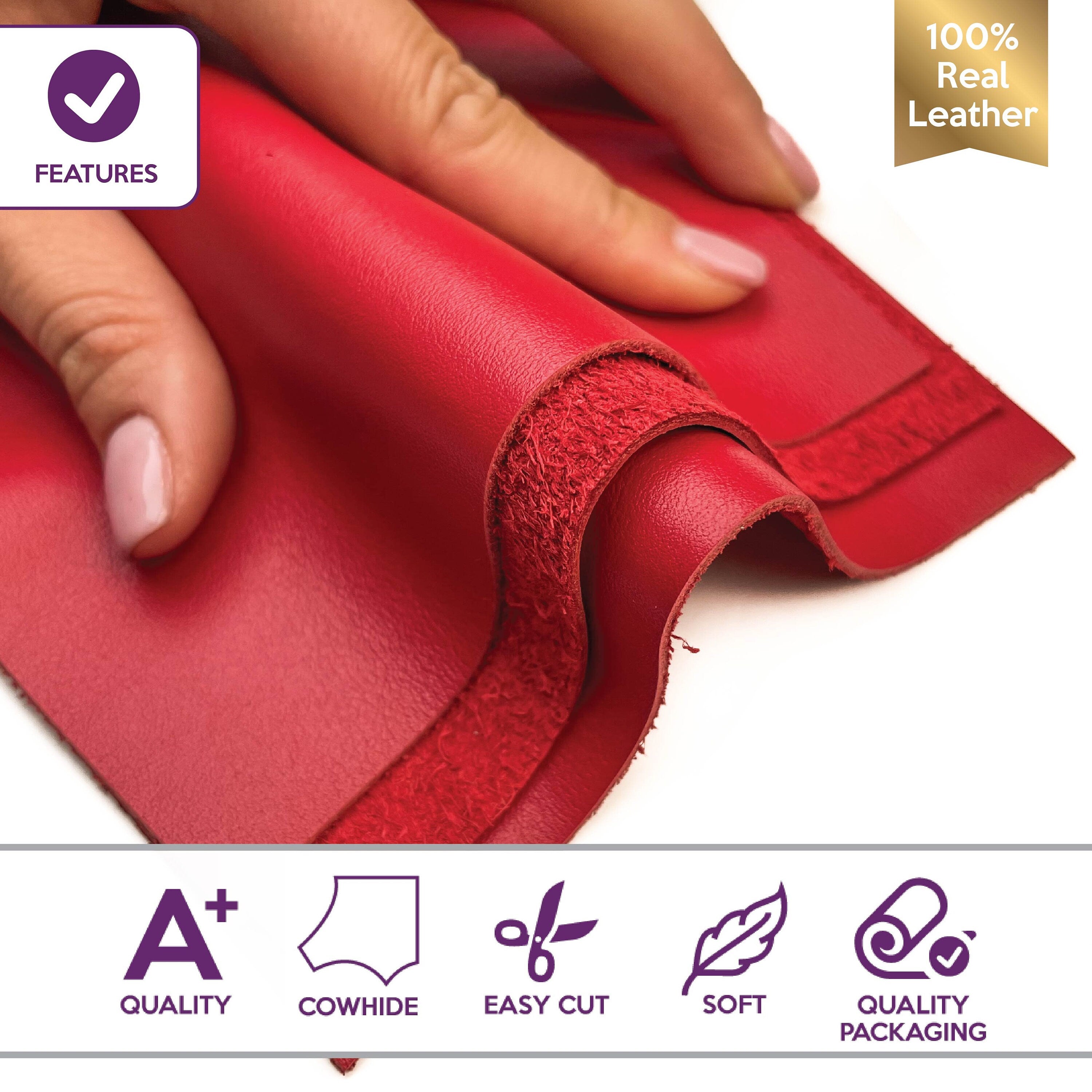 Shiny Red Calfskin Sheets 1.2mm/3oz / AMERICAN BEAUTY 1398
