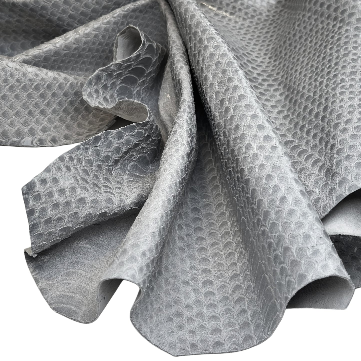 Gray Lambskin With Laser Cut Snake Print 1mm/2.75oz GRAY SNAKE 1617