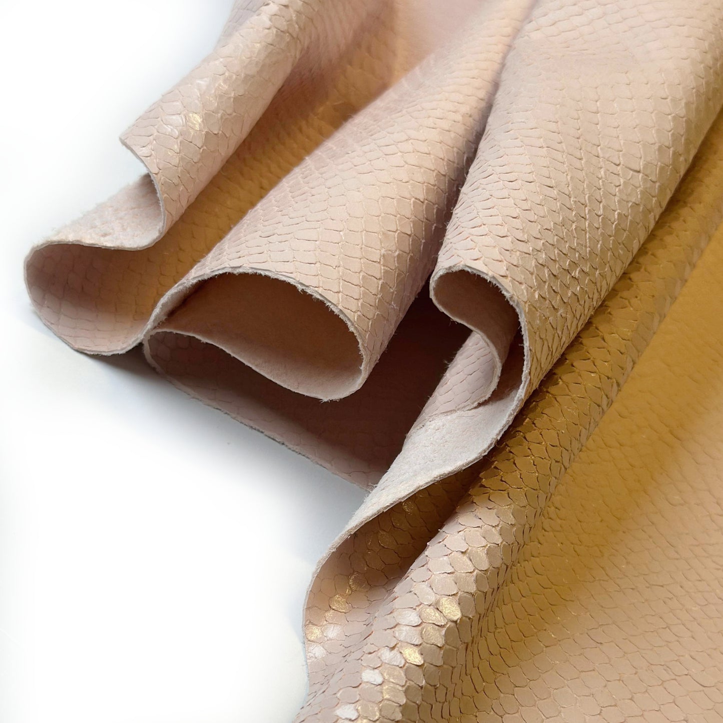 Beige Pink Lambskin With Snakeskin Print 0.7mm/1.75oz Pink Snake 1598