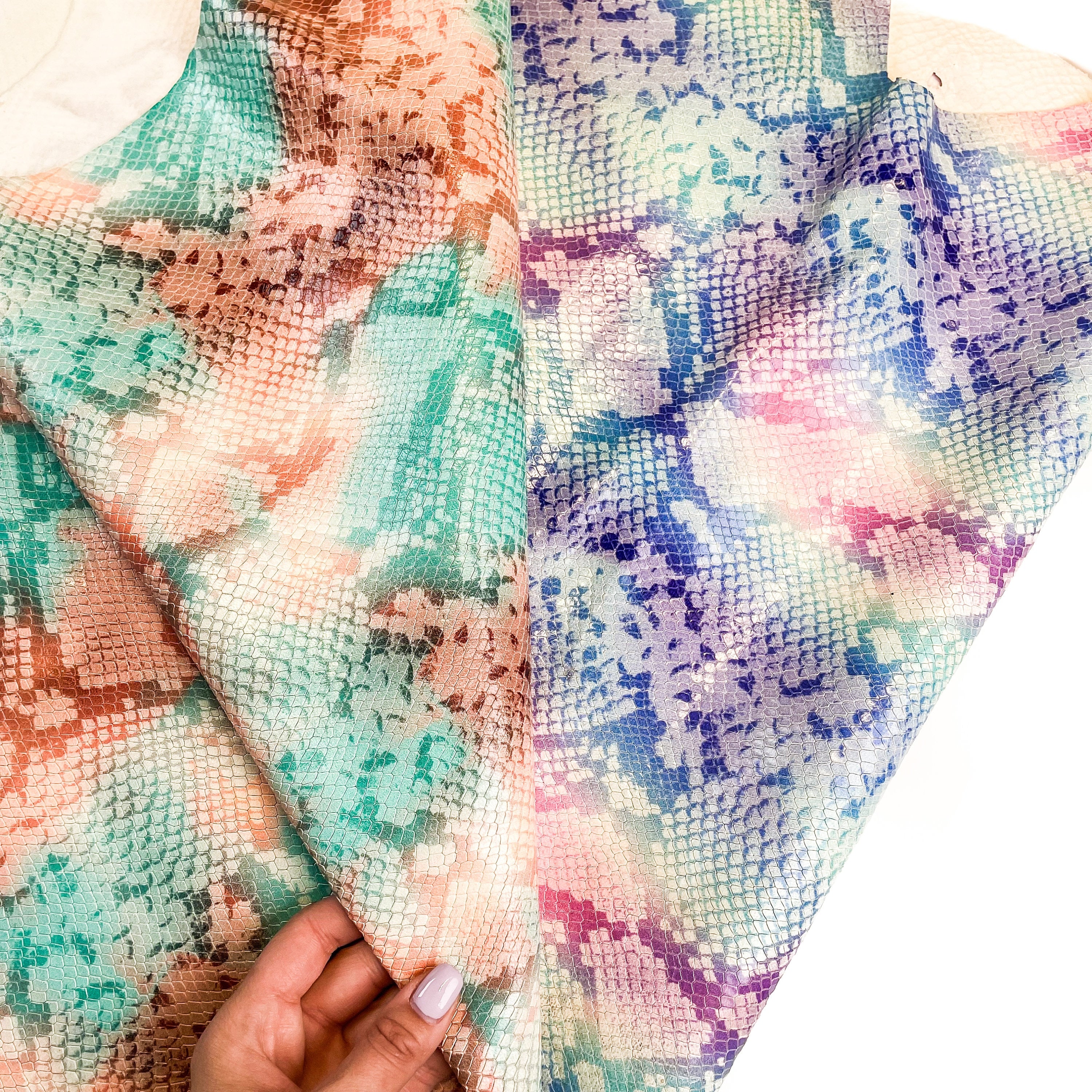 Bright Colors Lambskin With Snake Print 0.9mm/2.25oz COCTAIL SNAKE MIX 1338