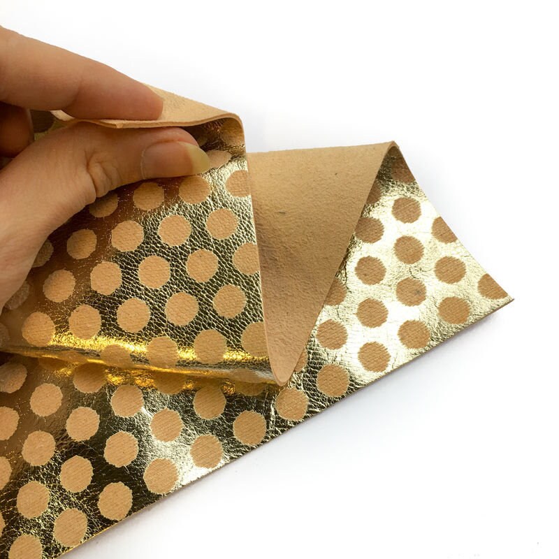 Silver Lambskin Sheets Veg Tan 2.75oz/1.1mm BEIGE DOTS ON SILVER 833