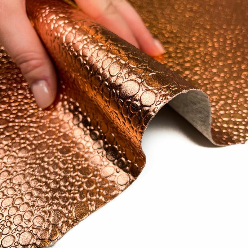 Metallic Rose Gold Lambskin With Stone Print 0.8mm/2oz / ROSE GOLD STONES 1074